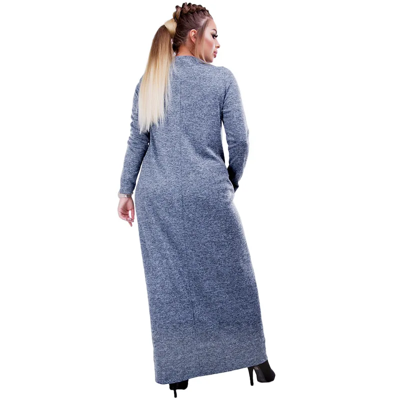 Большие размеры 6XL 2019 весеннее зимнее женское платье свободного кроя с длинным