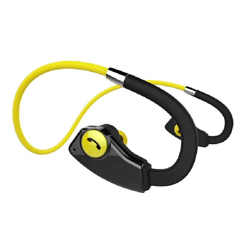 Yellow Беспроводные спортивные наушники с Bluetooth, наушники с Ушными крючками, гарнитура с защитой от пота, наушники-вкладыши - Цвет: Yellow