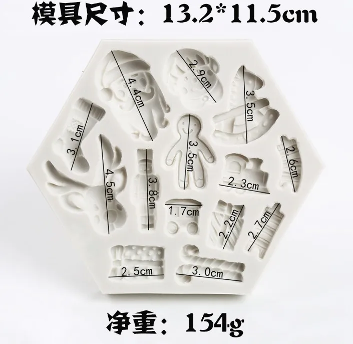 Рождественская форма для помадки семейная выпечки голова лося снеговик Санта