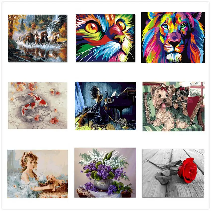 Картина по номерам цветов скандинавский декор картины для гостиной стены цветы