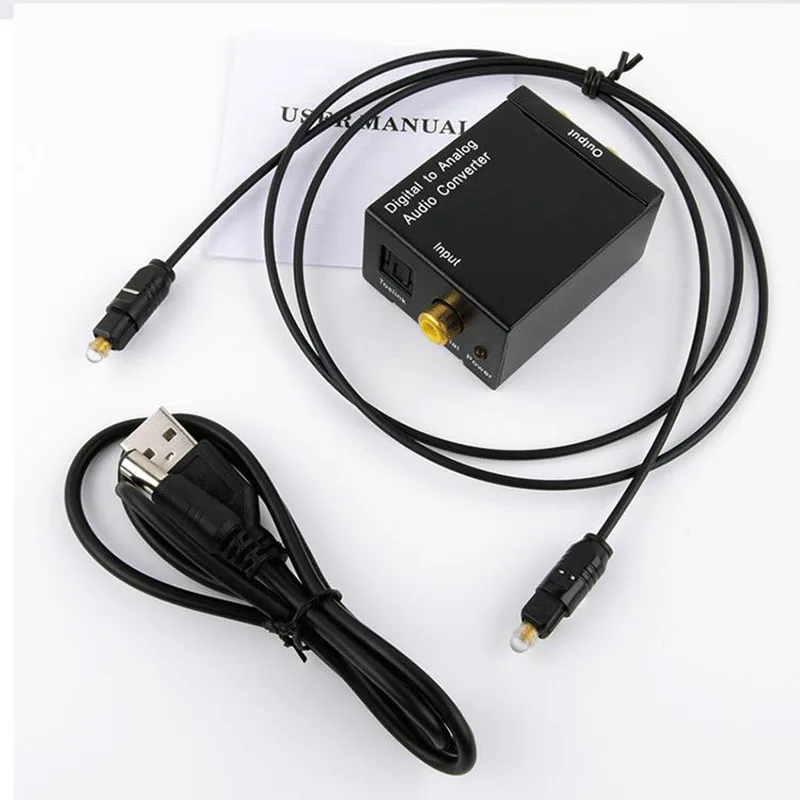 Цифровой аналоговый аудио конвертер оптический коаксиальный RCA Toslink сигнал в