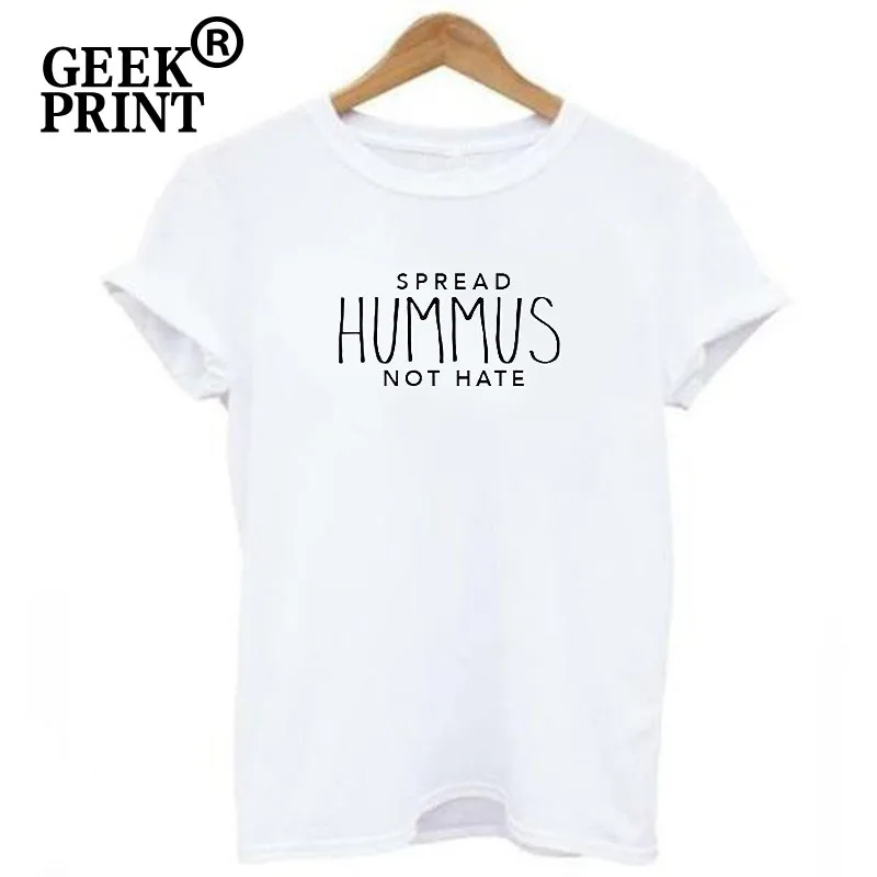 Женские футболки с принтом HUMMUS NOT HATE забавные вегетарианские meme Прямая поставка |