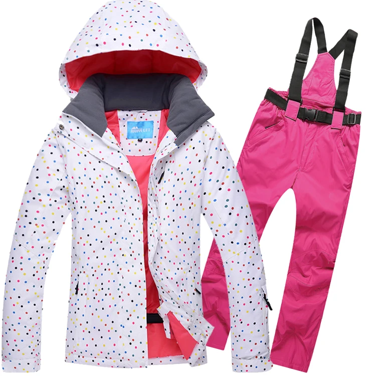 Бесплатная доставка новинка Женская лыжная куртка + штаны ветрозащитная
