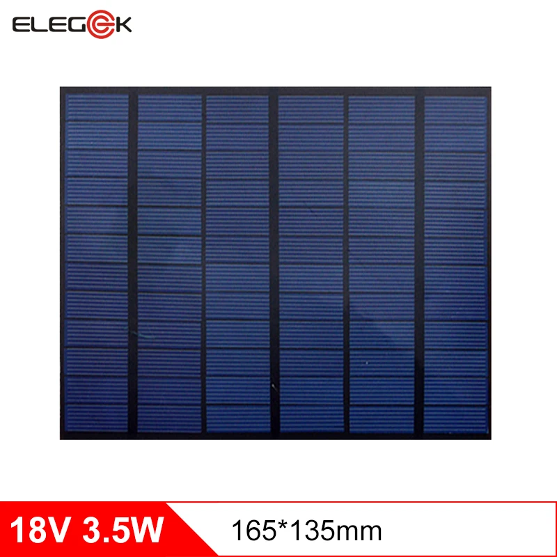 Elegeek 3.5 Вт 18 В солнечных батарей Панель поликристаллического Панели солнечные зарядки для 12 В Батарея DIY Панели солнечные Зарядное устройство 165*135 мм