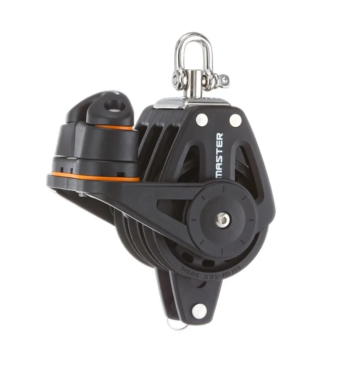 

Sailboat Dinghy 35mm 1 3/8" Triple Swivel Shackle Becket Fairlead Cleat Block Small Boat Block BP-3513F
