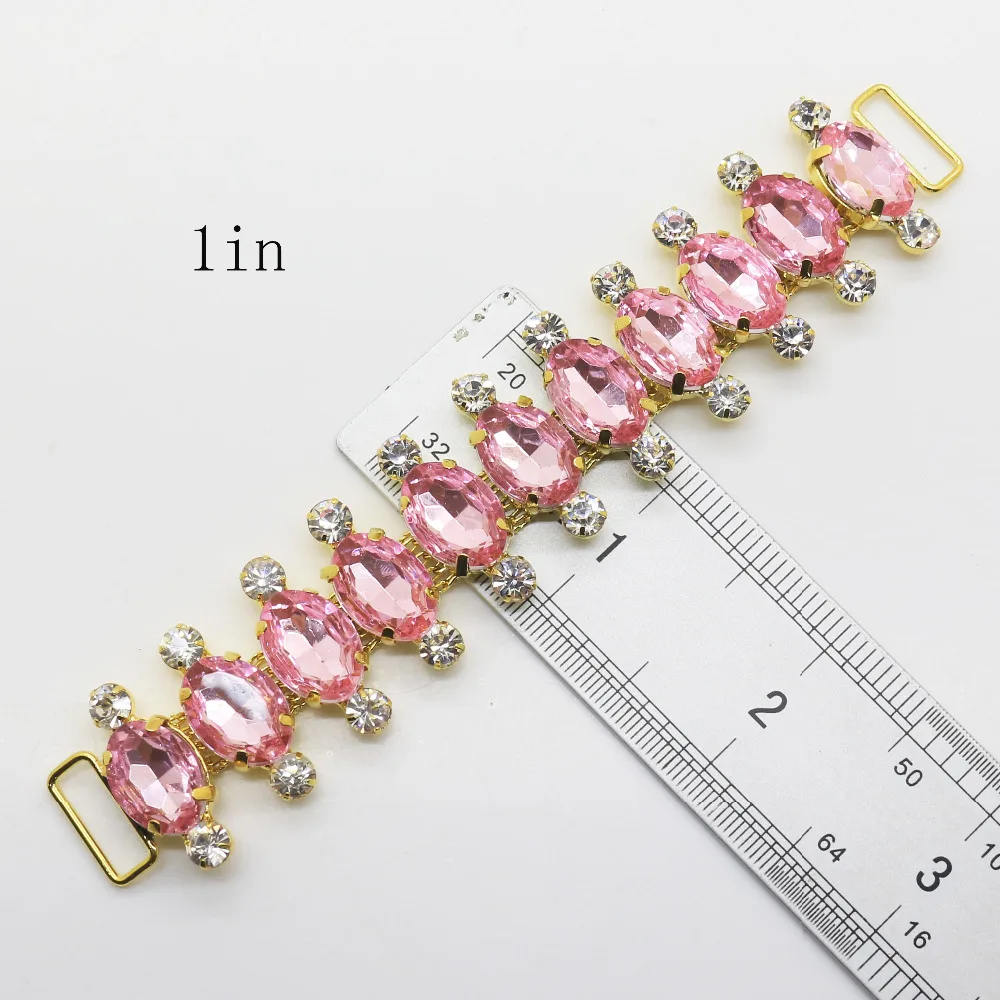 2 шт горного хрусталя бикини пряжки розовый DIY Металлические цепи разъемы одежда