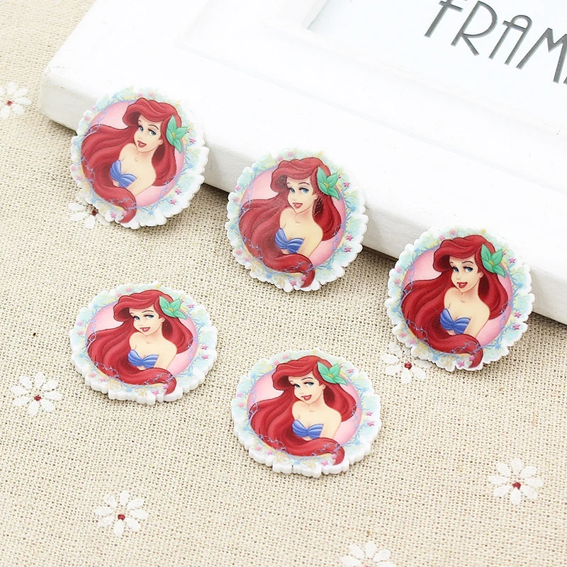 Kawaii Мультфильм плоское заднее украшение из смолы маленькая Русалочка Ариэль