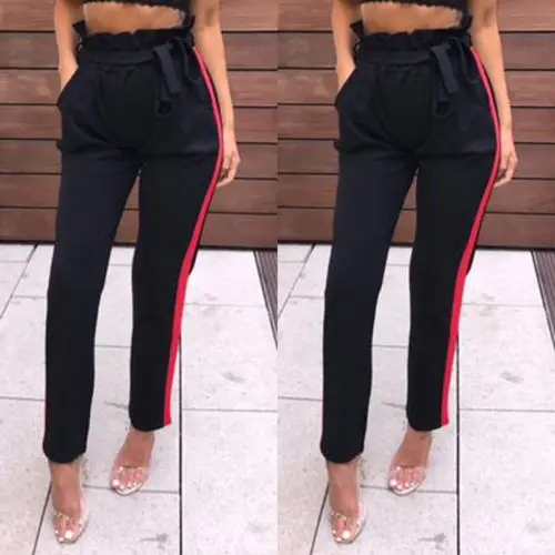 Стильные Новые женские брюки с высокой талией и бабочкой шаровары для женщин|pants