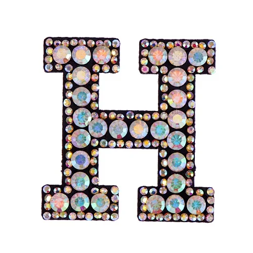 H A-Z, стразы, буквы, алфавит, аппликация, 3D, железная нашивка, значок для одежды, сумка, обувь, одежда, нашивки для вышивки, поделки своими руками - Цвет: H