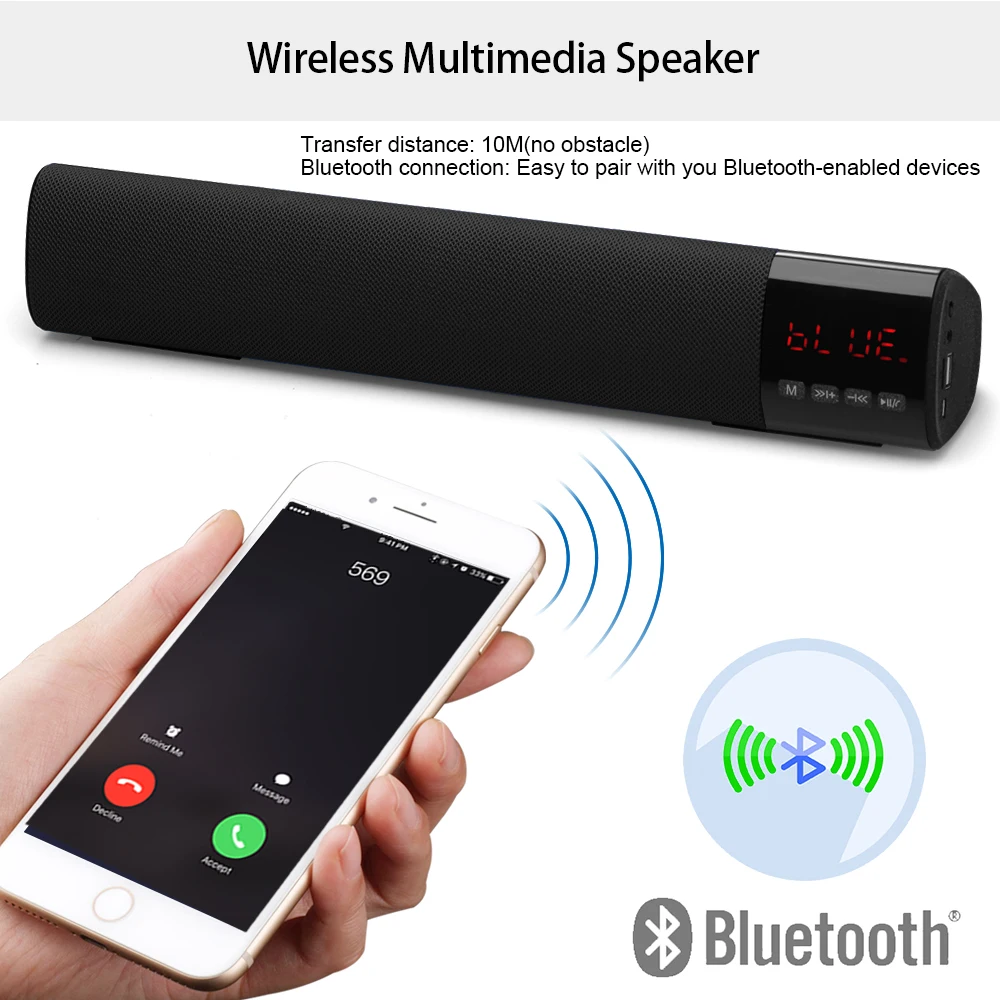 XINGYIDA мощная беспроводная звуковая панель ЖК дисплей Bluetooth динамик Встроенный