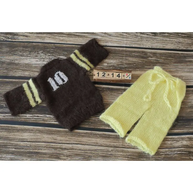 Soccer Pants Set Knit Newborn Football Romper Props Vintage Outfit Baby Boy Overall Clothing Photography | Мать и ребенок