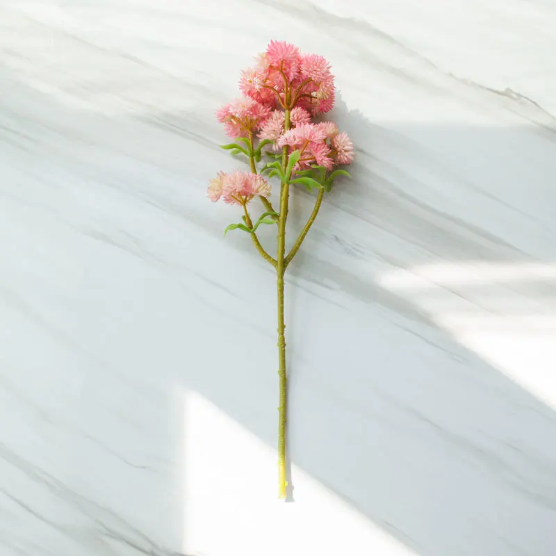 Pink Northyle мягкие Пластик Sedum кластера сочные спрей-13,3" высокий Настоящее сенсорный Искусственные растения DIY украшения дома тропический - Цвет: Pink