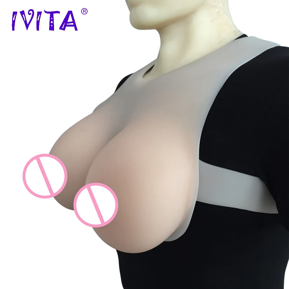 Реалистичная силиконовая форма для груди IVITA 1400 г грудь трансвеститов