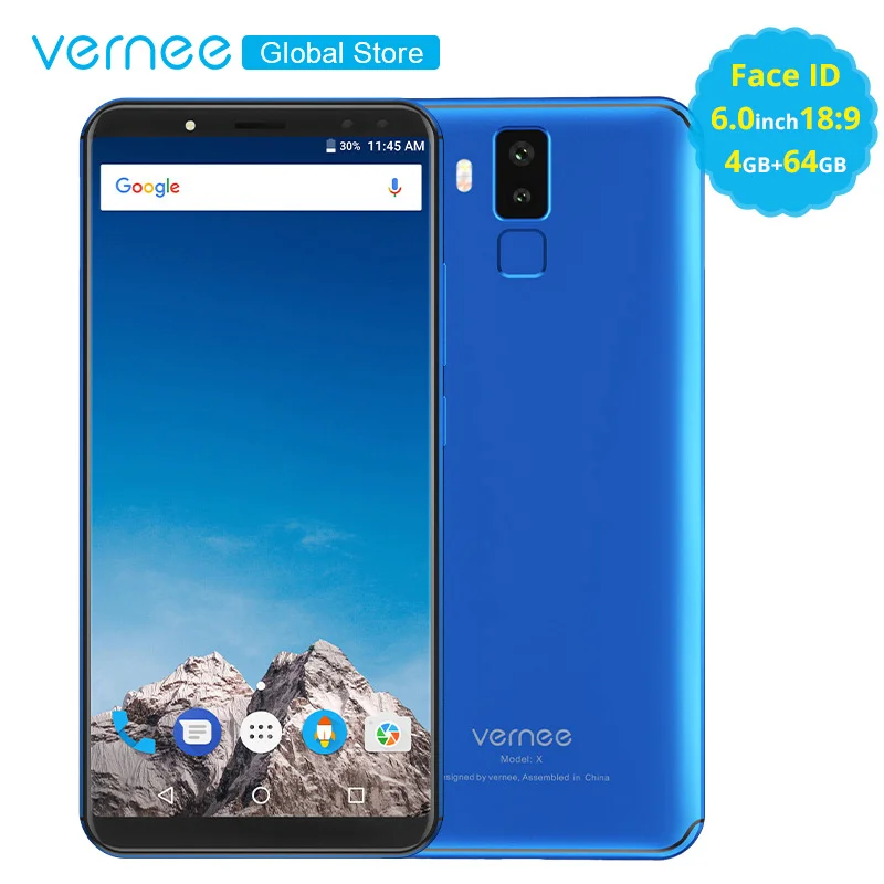 Vernee X 4 Гб 64 5 99 &quot18:9 дисплей уход за кожей лица распознавания мобильного телефона