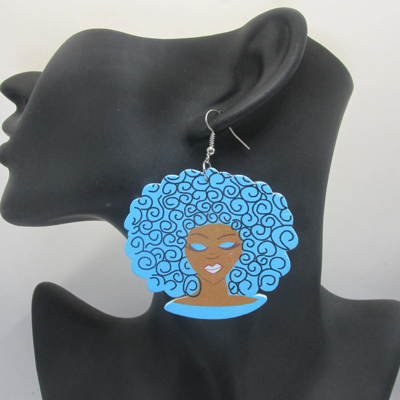 Бесплатная доставка! 1 пар/лот деревянные серьги для девочек из натуральных волос