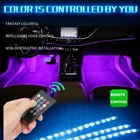 7 цветовмузыкальное управление Авто RGB 9LED ленточный светильник для ног с usb внутри атмосферная лампа с дистанционным управлением украшение интерьера автомобиля