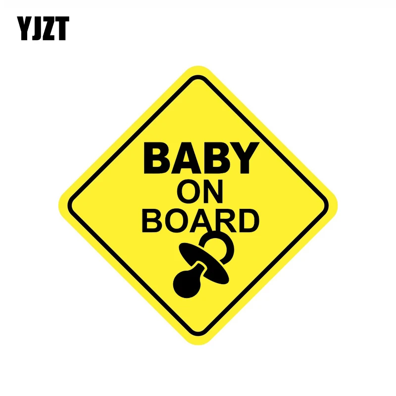 

YJZT 13.1CM*13.1CM BABY ON BOARD Baby Nipple Car Sticker PVC Decal 12-40042