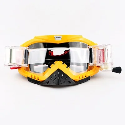 Брендовые очки Dirt Bike ATV Cross Riding лыжные очки для мотокросса очки для мотоцикла УФ лыжные очки для сноуборда прозрачные линзы - Цвет: Yellow frame