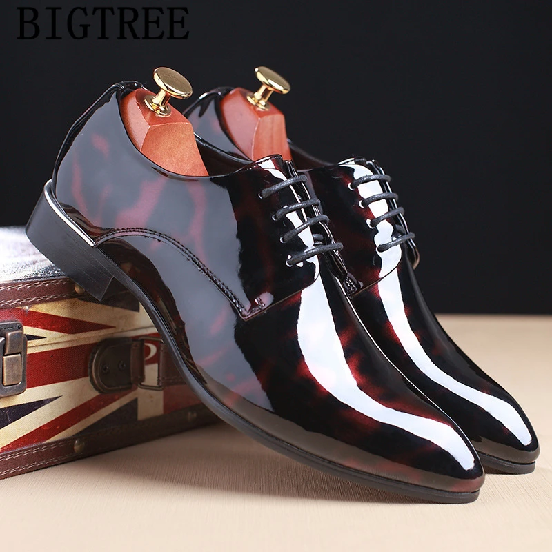 Парикмахер изящная обувь мужские из лакированной кожи брендовые свадебные туфли