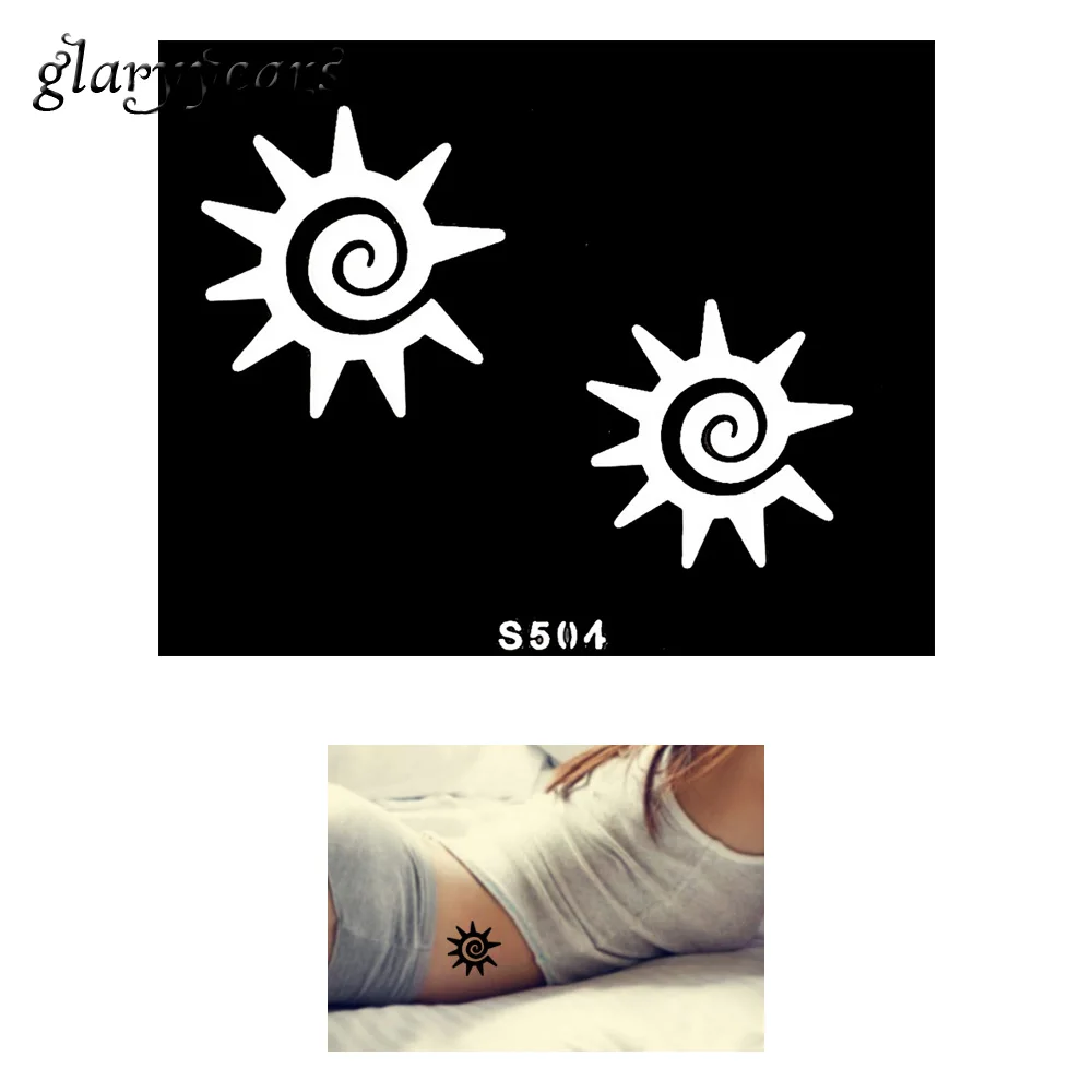 1 шт. Малый трафарет для татуировки хной боди арт солнце декоративный узор дизайн
