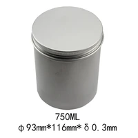 3Pcs 750ml Aluminum Makeup Storage Case Balm Silver Metal Jar Can Tin For Ointment Hand Cream Storage Containers Wax Boxes