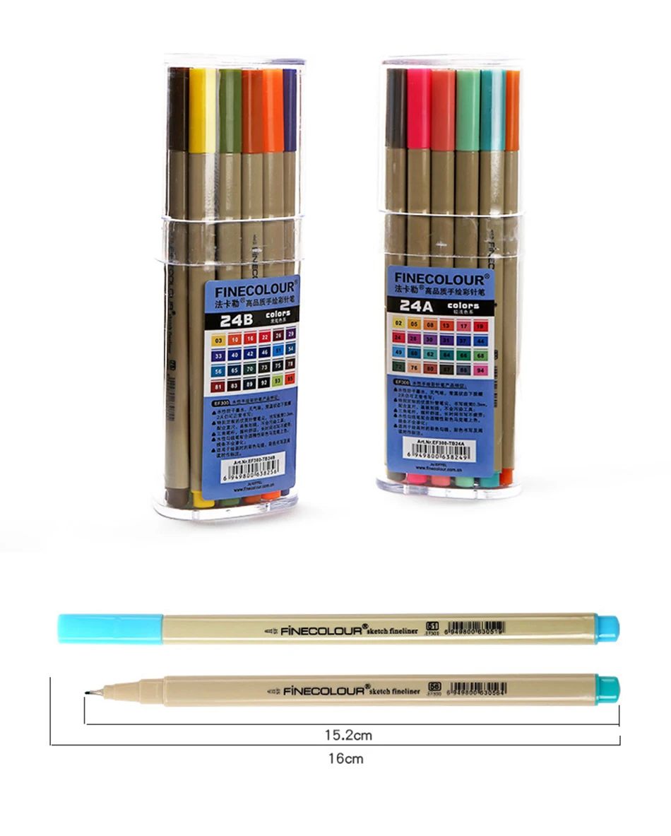 48 цветов Finecolour 24 PcsA/B цветная яркая микро линия Posca sharpig пигментная Краска Маркер ручка для рисования