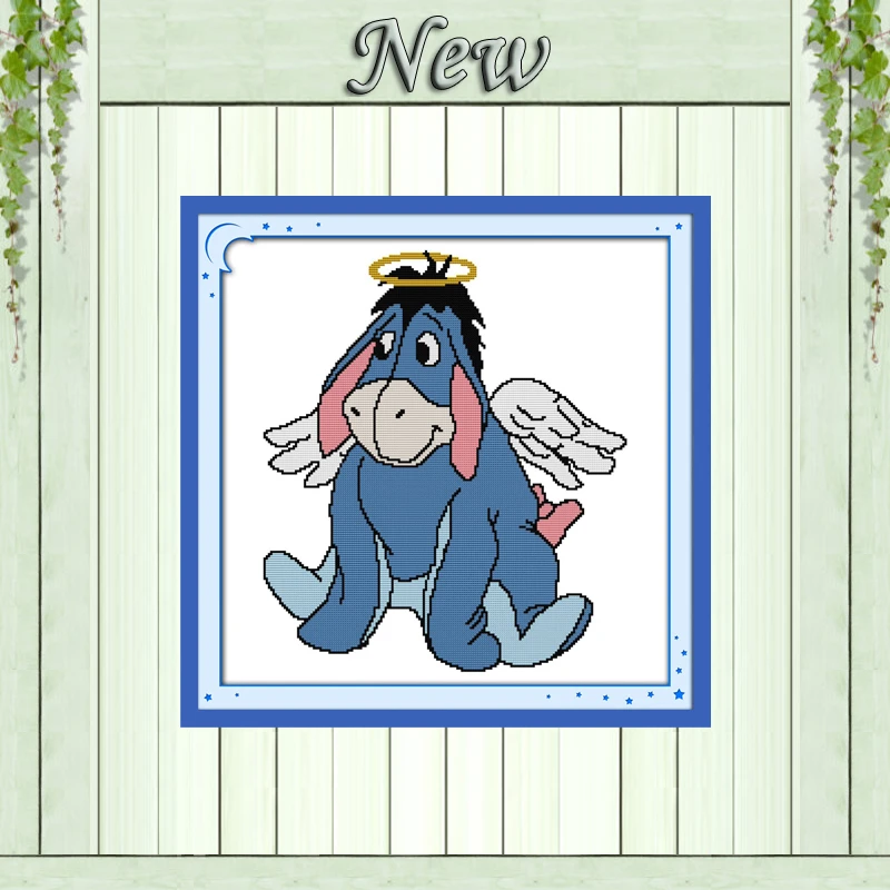 Набор для вышивки крестом Eeyore крестиком с изображением маленького осла ангела DMC