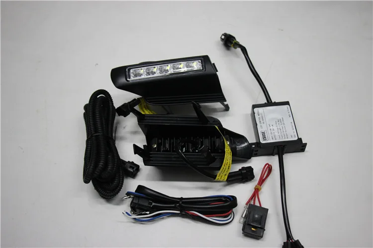 Светодиодный фары дневного света для Toyota Prado 120 LC120 GRJ120 Land cruiser 2003~ 2009 Противотуманные фары drl бампер свет