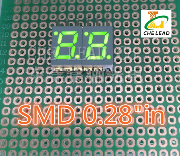 20 шт. Бесплатная доставка зеленый 2 битный smd СВЕТОДИОДНЫЙ экран 0 28 дюйма 7