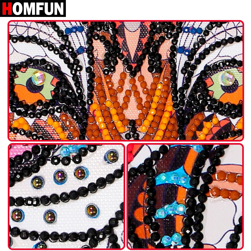 HOMFUN Special Shaped Diamond Embroidery Animal tiger 5D Painting Cross Stitch Home Decor Gift 40x30cm | Дом и сад