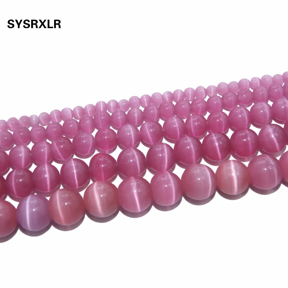 Оптовая продажа бусины в форме кошачий глаз из натурального розового Красного