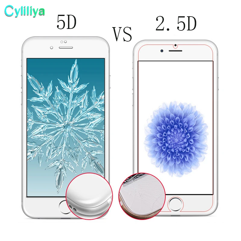 5D холодная резьба полное покрытие закаленное стекло для iPhone 7/8 plus 9H 3D/4D изогнутый