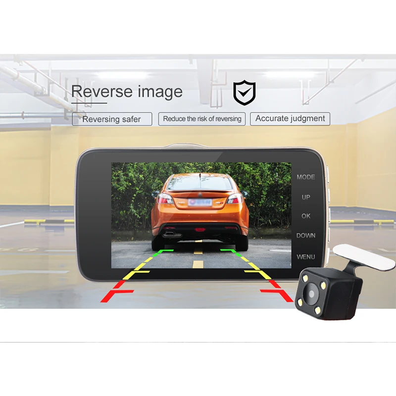 Автомобильный видеорегистратор регистратор 4 дюйма дисплей 1080 P FHD зеркало