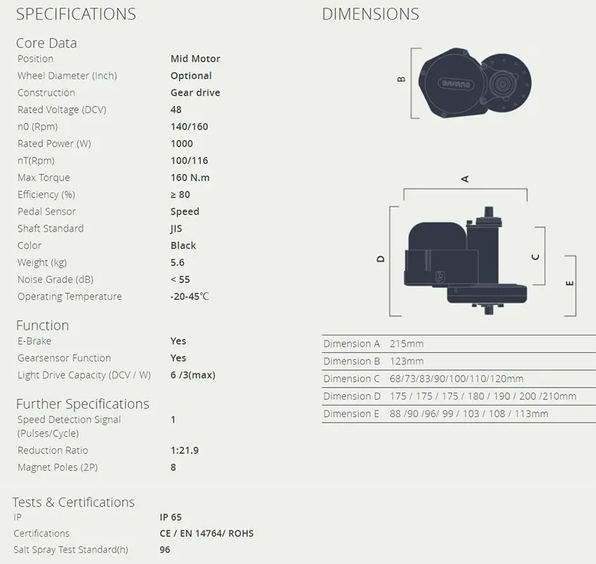 Bafang BBSHD 48V1000W Ebike комплект электродвигателя 8fun BBS03 Средний привод для