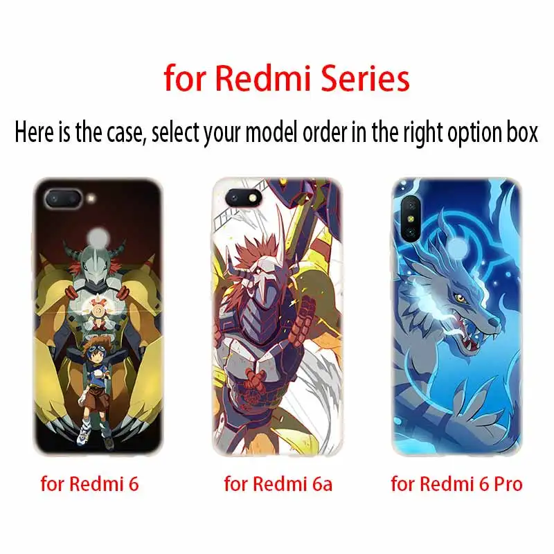 Силиконовый прозрачный чехол Digimon с японским аниме для Xiaomi Redmi Note 10 9 8 7 6 5 Pro Max 9T 8T 10S