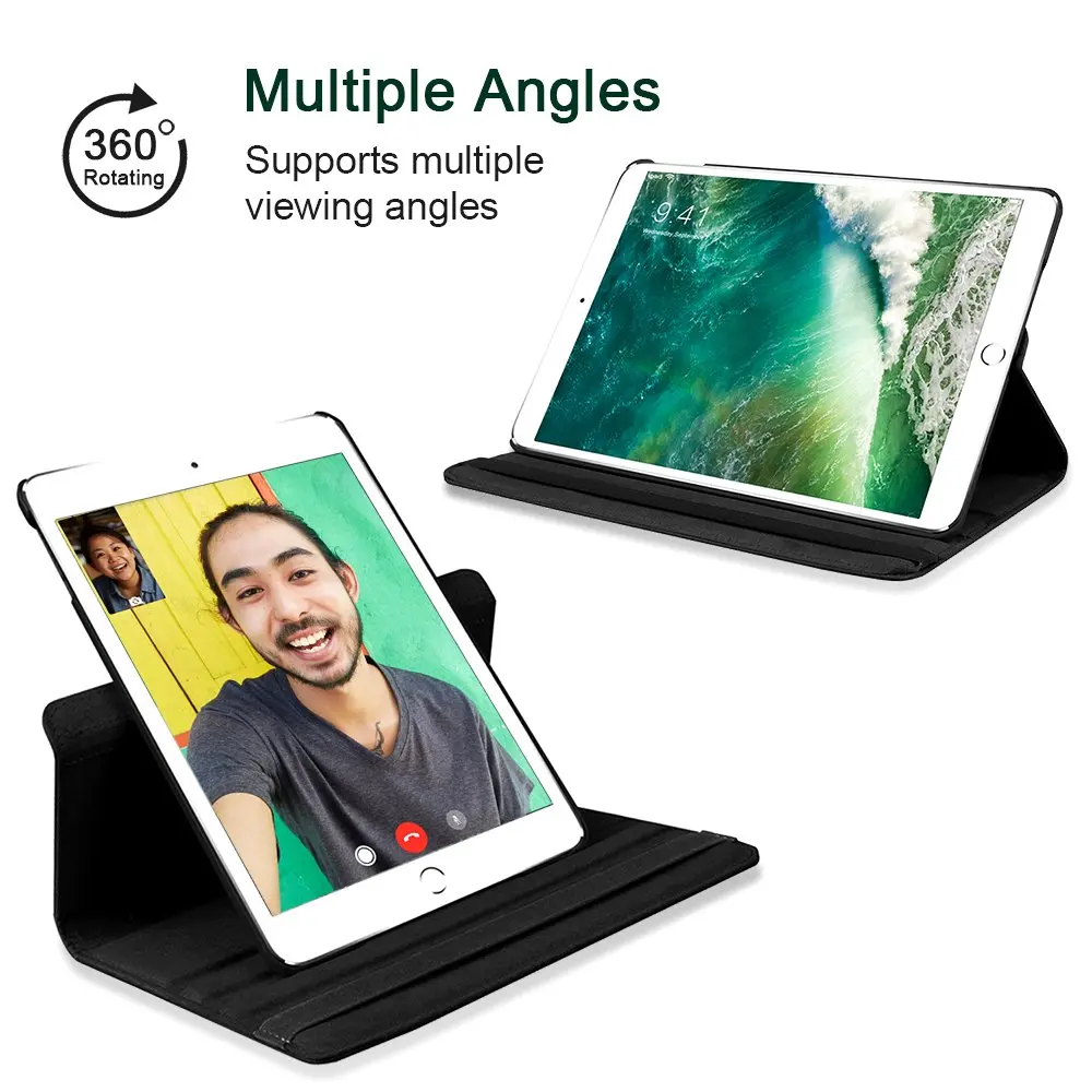 Для iPad 9,7 дюймов /iPad Air 2 Чехол-подставка с поворотом на 360 градусов защитный чехол с функцией автоматического сна для iPad Air