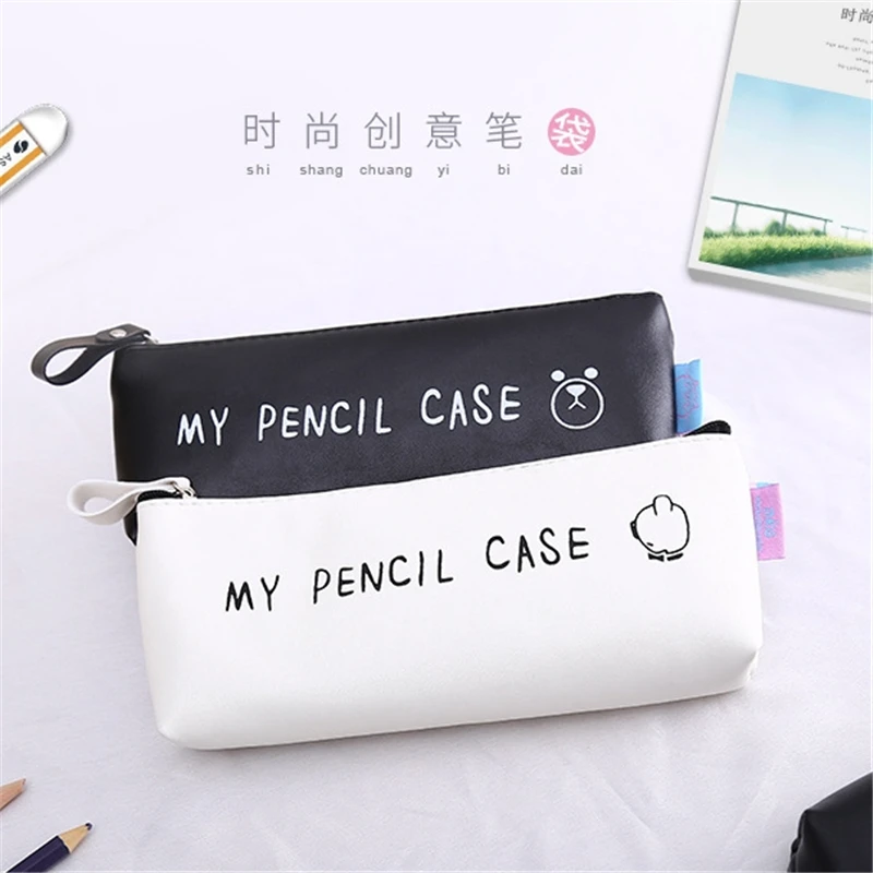 Kawaii мультфильм треугольник мой Карандаш Чехол классический черный и белый цвет
