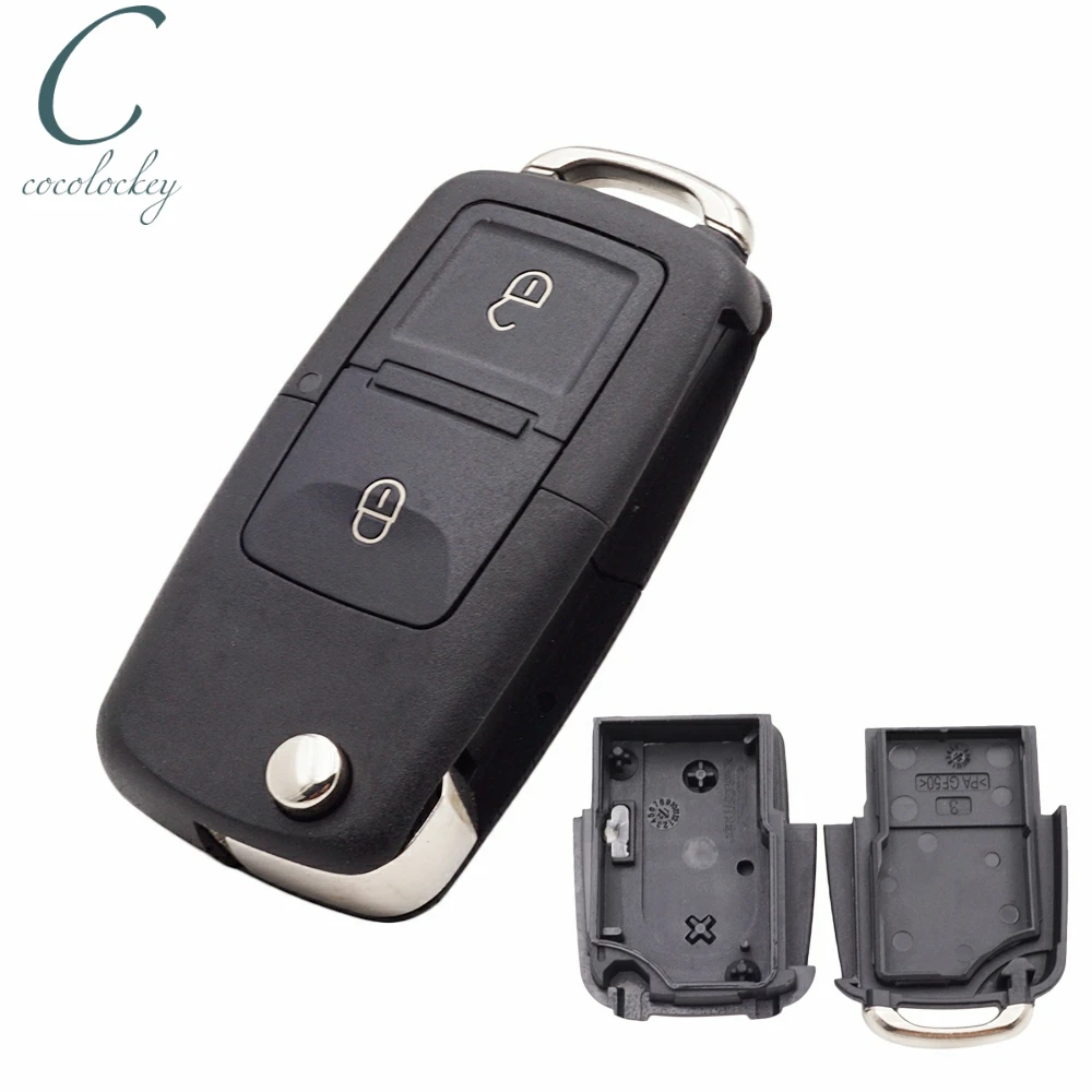 Cocolockey Складной флип-ключ Замена оболочки для vw golf 4 5 passat b5 b6 polo touran для сиденья для автомобиля skoda ключ 2/3 кнопки - Количество кнопок: 2 Кнопки