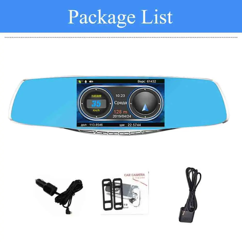 without rear camera ADDKEY зеркало радар детектор Анти радар автомобильный детектор со speedcam 2 в 1 DVR Full HD 1080P рекордер камера заднего вида для России - Название цвета: without rear camera
