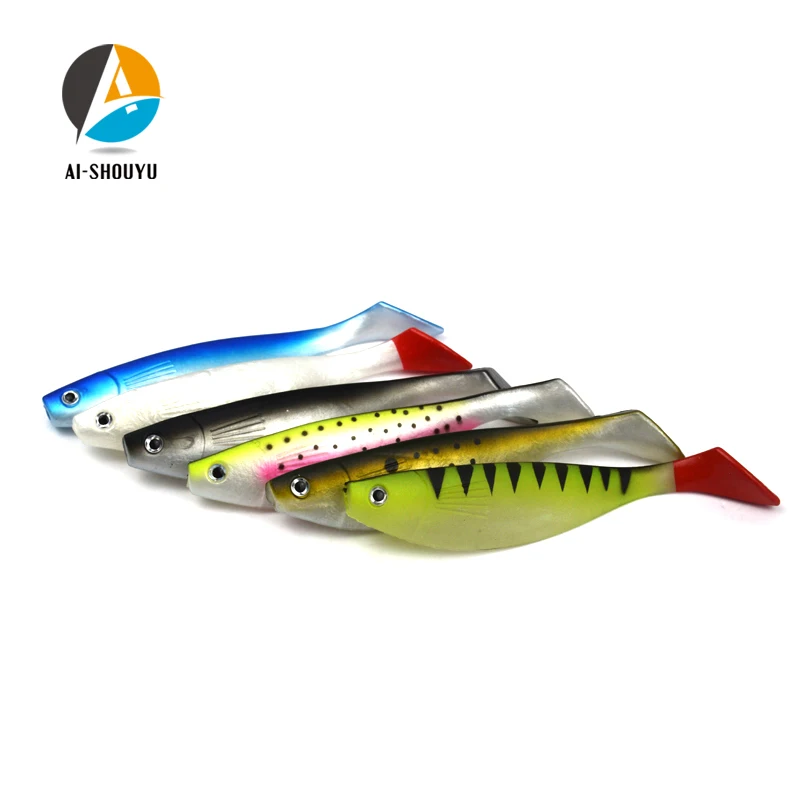 AI-SHOUYU 3pcs New T Tail Soft Fishing Lure Shad 10cm 12g Plastic Bass Lures Swimbait For Pike Zander | Спорт и развлечения