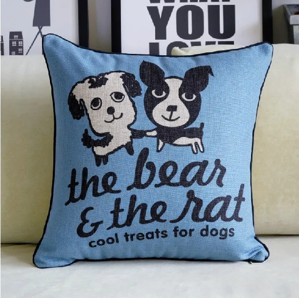 Детские милые Мультяшные подушки для кошек и собак подушка из хлопка автомобиля