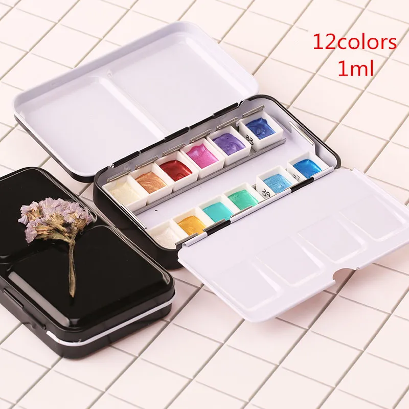 12colors-1ml Перламутровый цвет воды перламутровый пигмент осадков 12 24 48 цвет воды Дозирующий жемчужный цвет - Цвет: 12colors-1ml