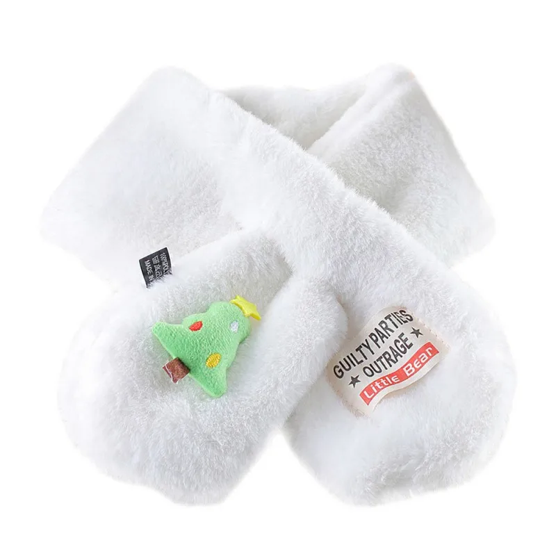 Новый детский шарф Зимний Рождественский теплый для девочек Детский плюшевый с