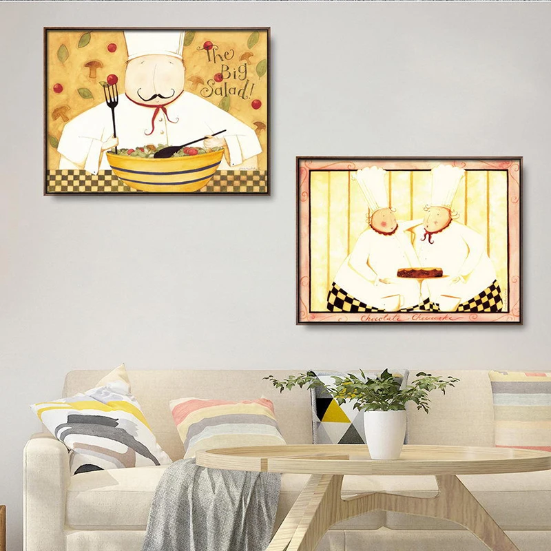 COSY MOMENT Chef Love to Cook кухонный плакат для ресторана домашнего декоративного холста