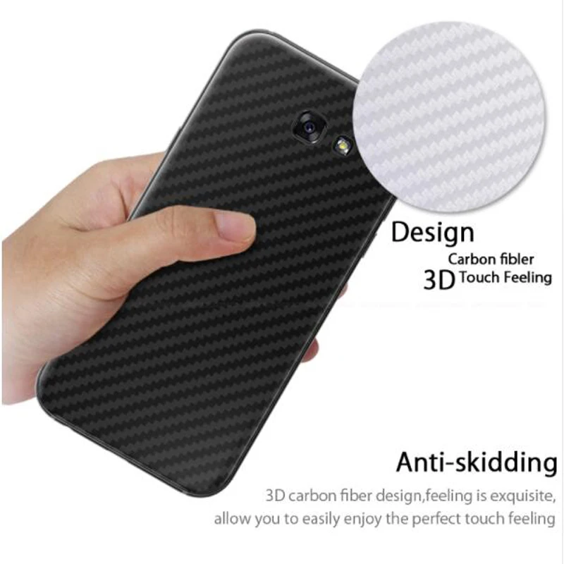 3D Carbon Fiber Clear Screen Protector Film Protective Sticker for Samsung Galaxy S6 S7 edge Plus Back Glass Panel Full Cover |