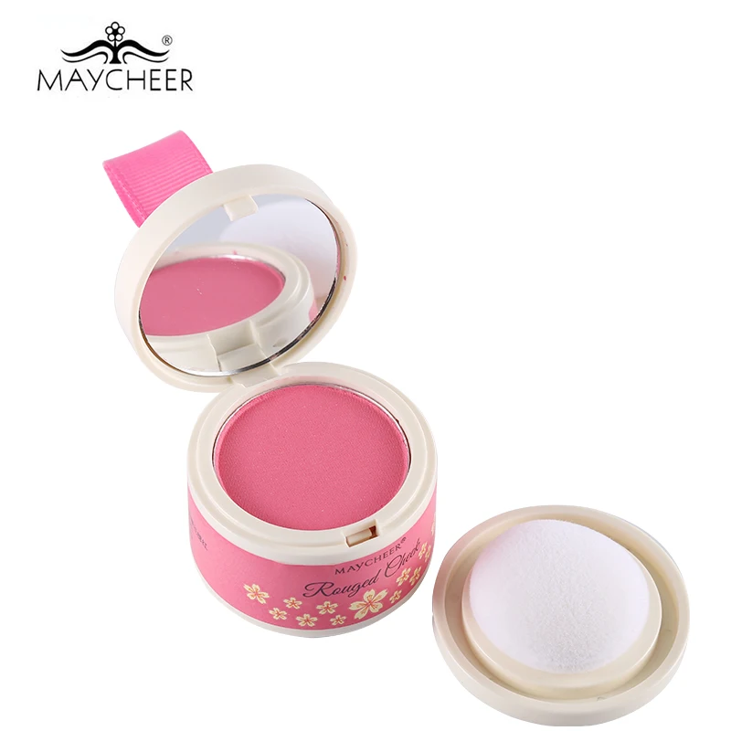 MAYCHEER 6 Colors Mini Blusher Rouged Cheek Powder Blush with Sponge &amp Mirror Bronzer Natural Tone Bar Warm Pink Nude Cosmetics | Красота