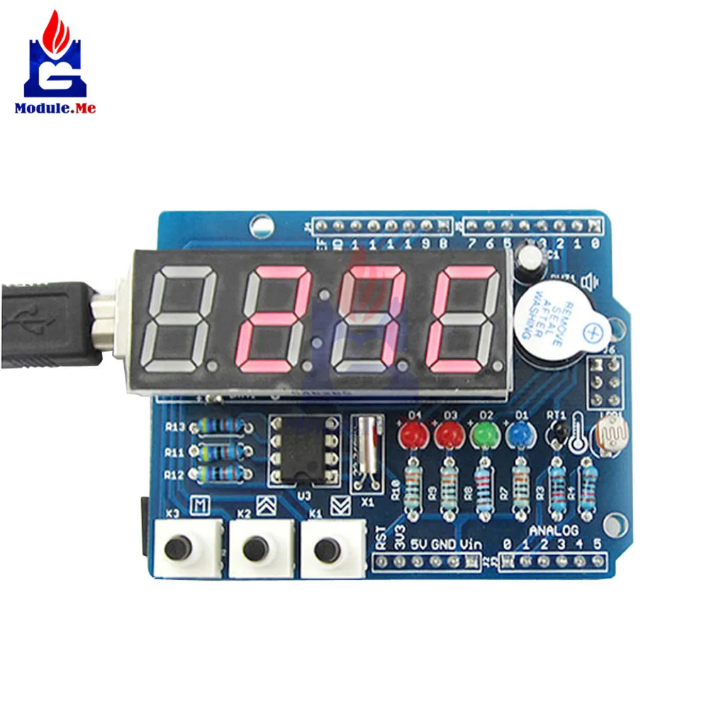 RTC TM1636 DS1307 часы в режиме реального времени щит цифровой ламповый модуль тепловой для Arduio Uno Diy Kit электронный модуль платы блока программного управления