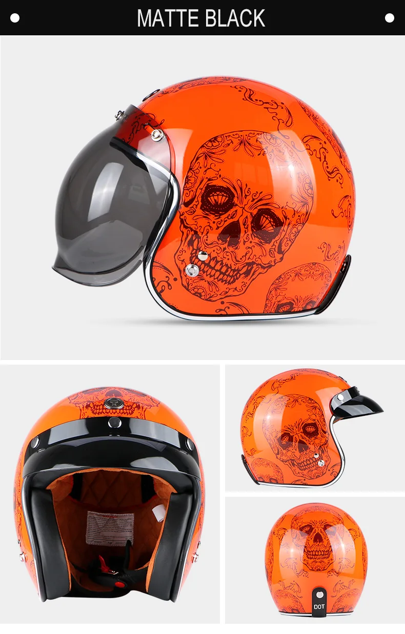 TORC moto rcycle шлем винтажный с открытым лицом пузырьковый козырек moto rbike moto cross jet Ретро шлем capacete DOT T50 moto шлем