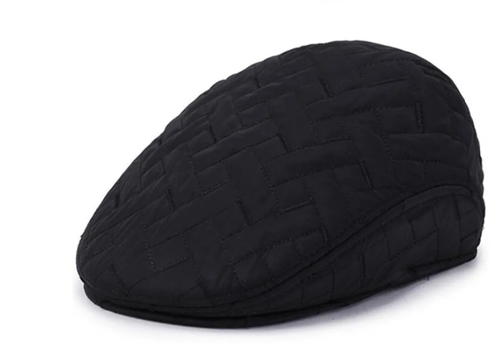 Зимняя теплая Кепка Newsboy Casquette Gavroche черная классическая серая мужская хлопковая