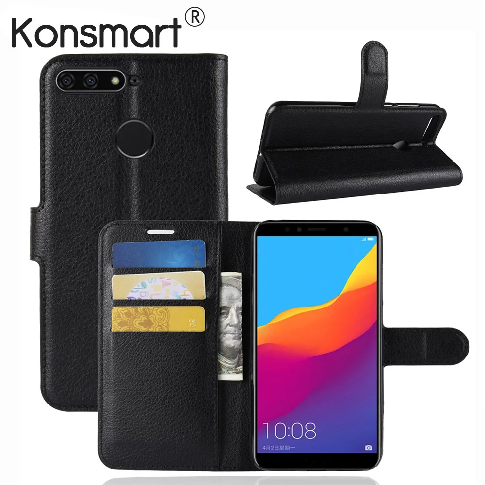

чехол на хонор 7а про защитный чехол-книжка для huawei Honor 7A Pro Флип PU кожа 5,7 дюймов кошелек кобура телефонные чехлы на honor 7a pro KONSMART